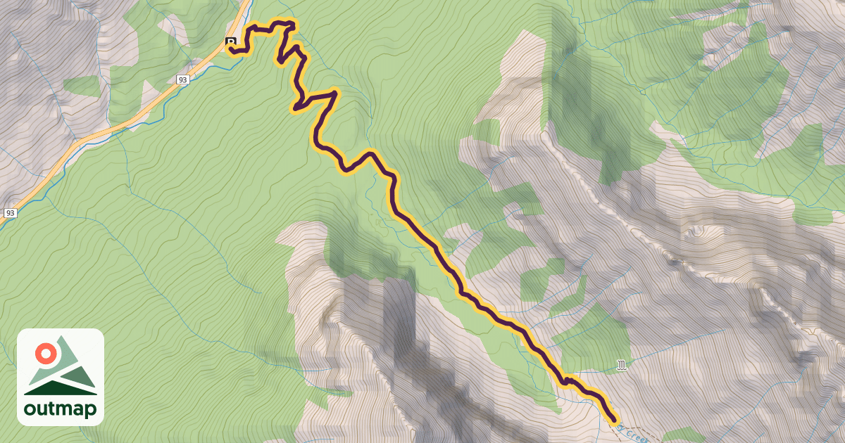 Map of Stanley Glacier Trail