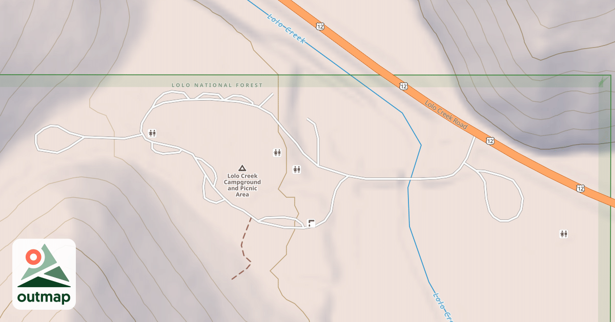 Map of LOLO CREEK CAMPGROUND