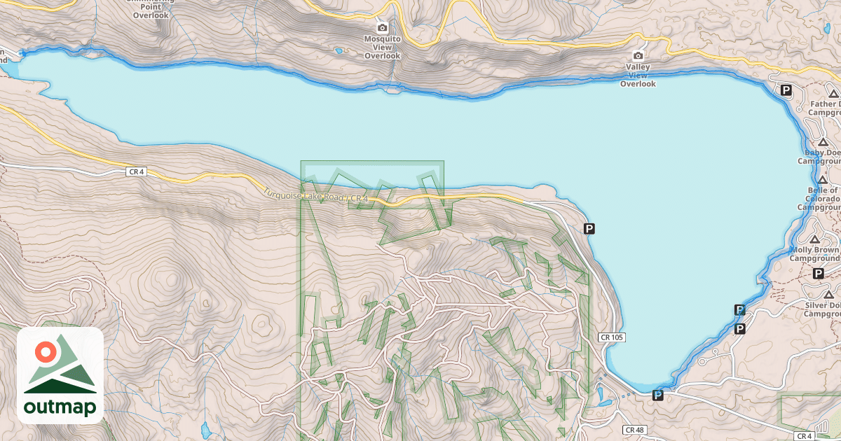 Map of Turquoise Lake Trail