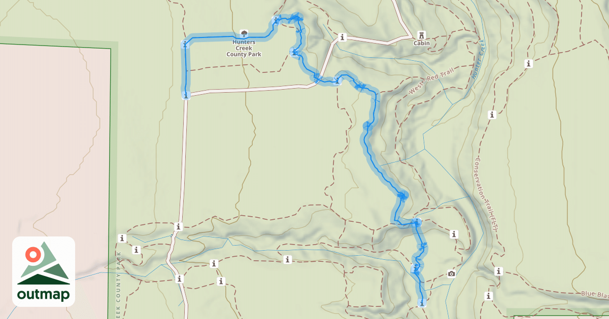 Map of Hunters Creek Trail