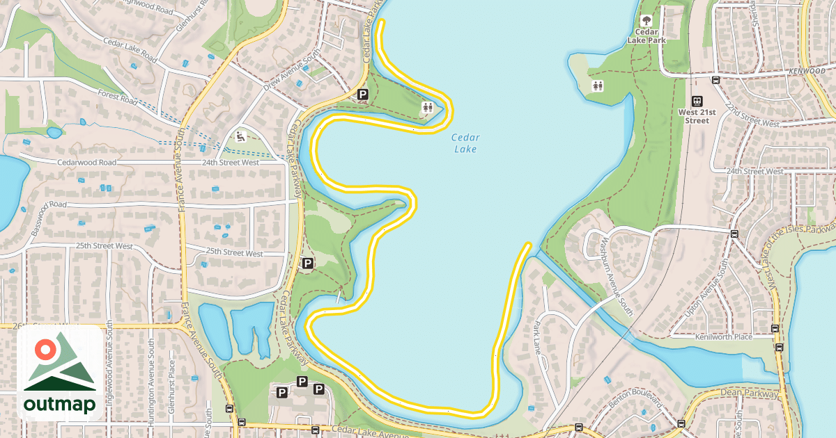 Map of Cedar Lake Trail