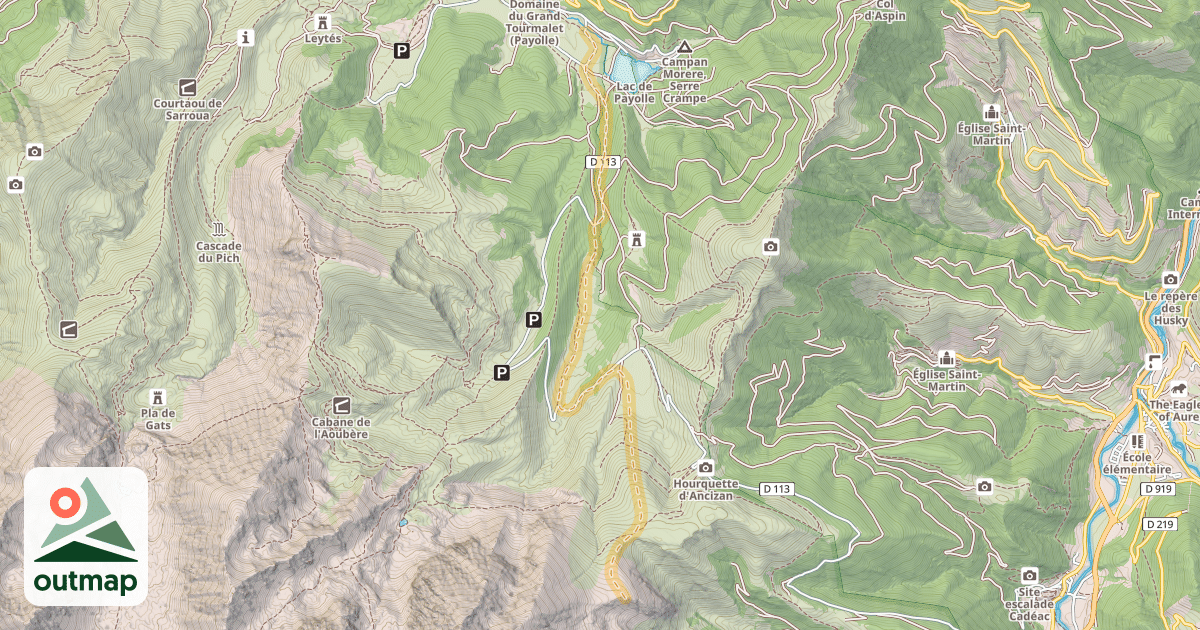 Map of La Husse — Lac de Payolle - Camp Bataillé