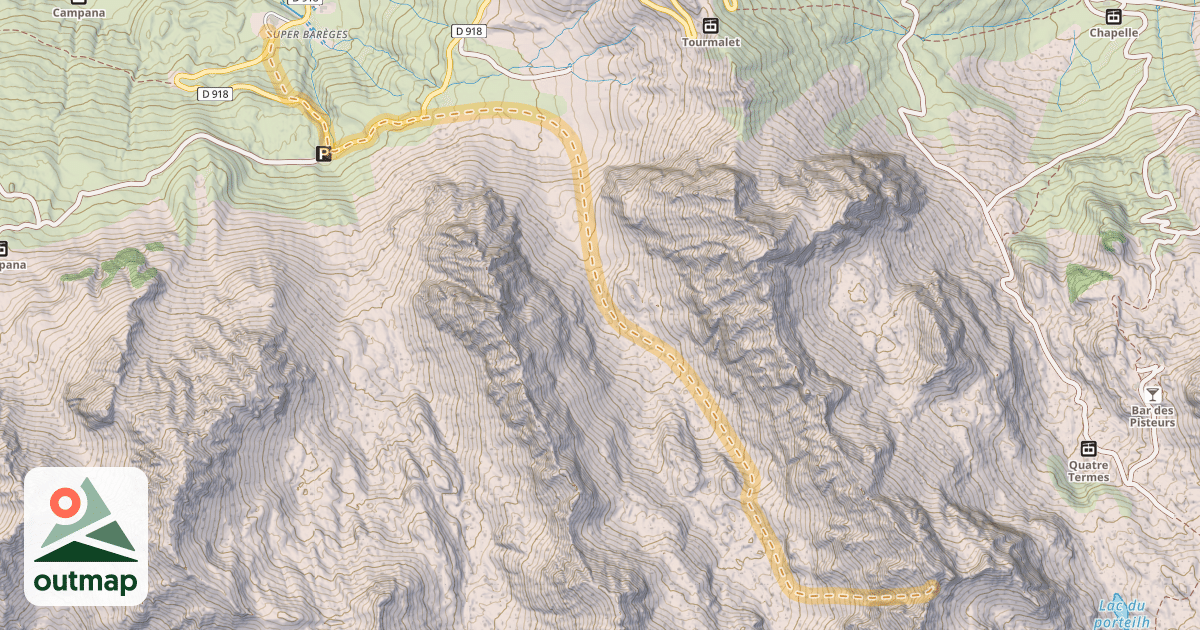 Map of Soum du Cot de l'Espade ou Pic Allemand — Super Barèges