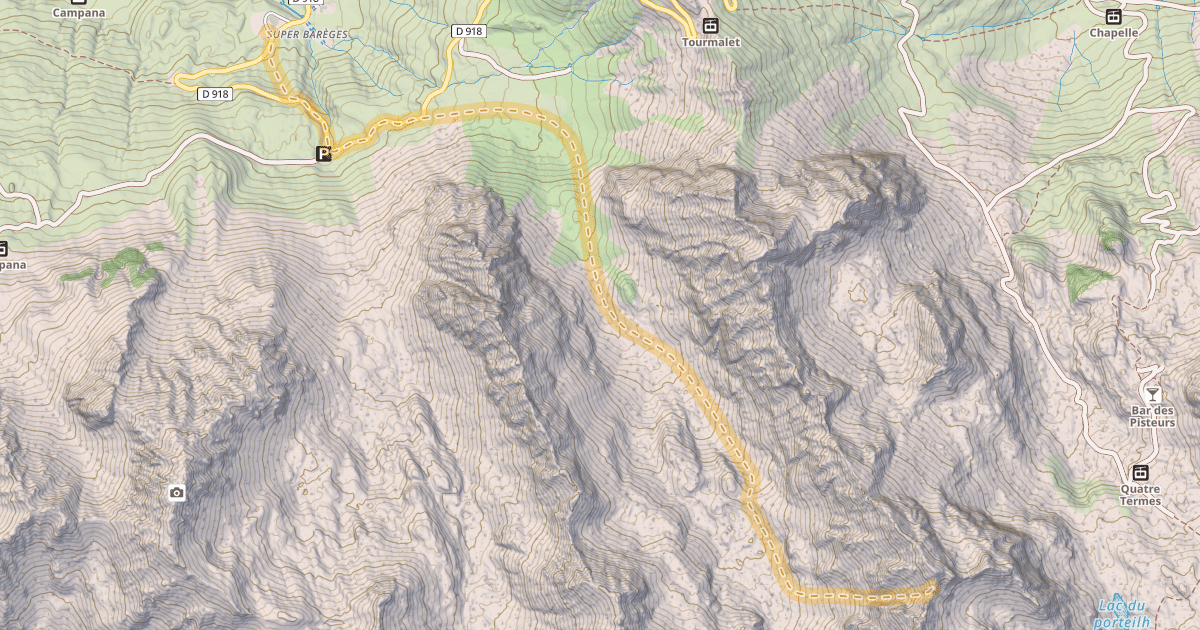 Map preview of Soum du Cot de l'Espade ou Pic Allemand — Super Barèges