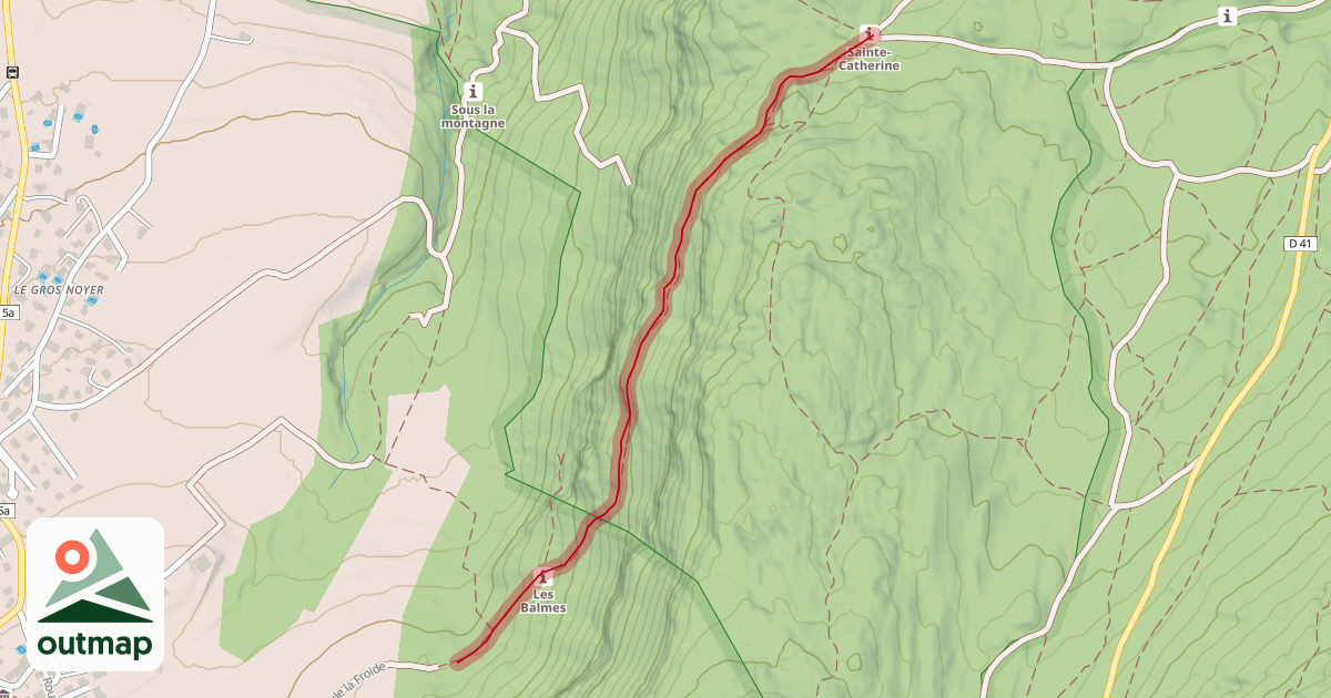 Map of Chemin des Pierres Plates