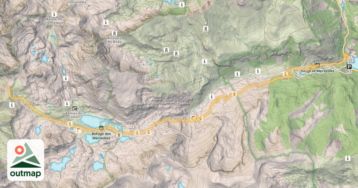 Map of Mont de l'Arpette — Les Mesches