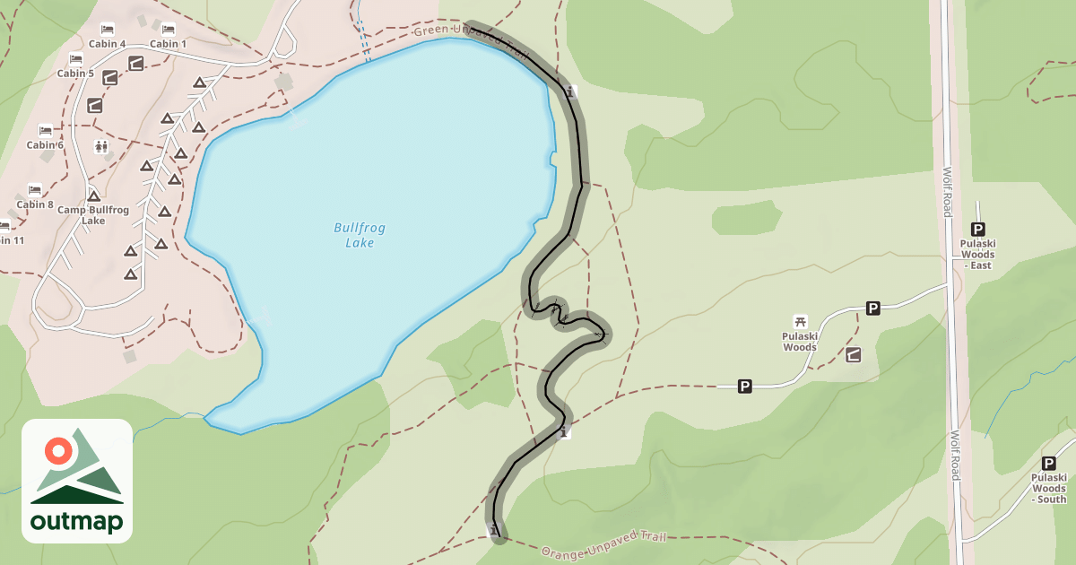 Map of Green Unpaved Trail