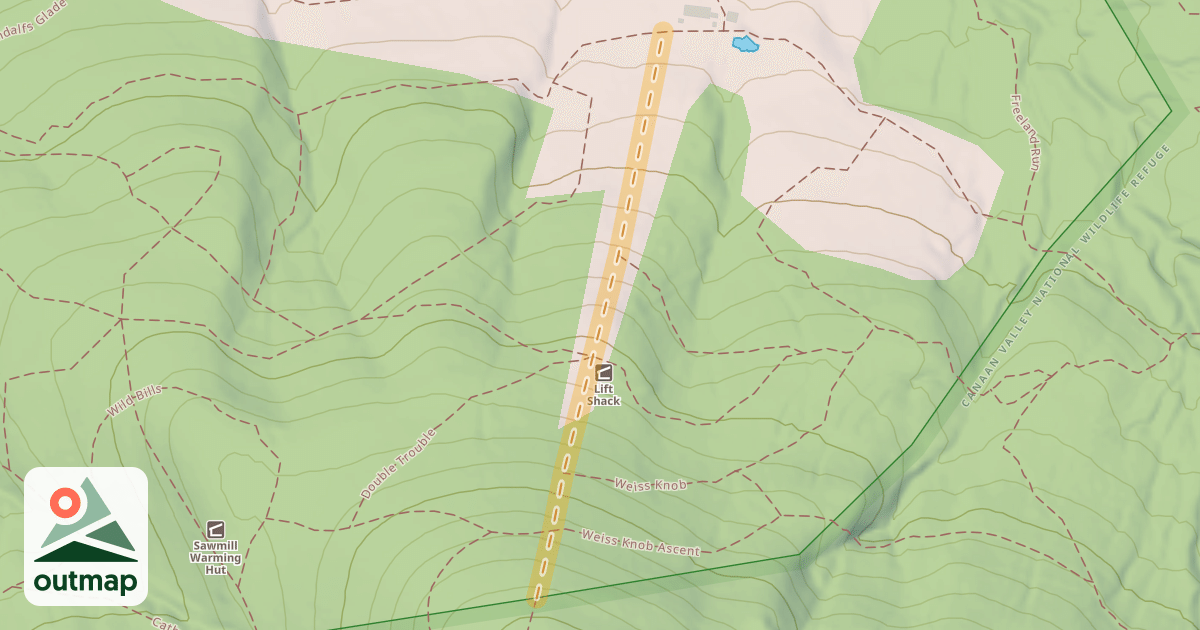 Map of Weiss Knob Slope