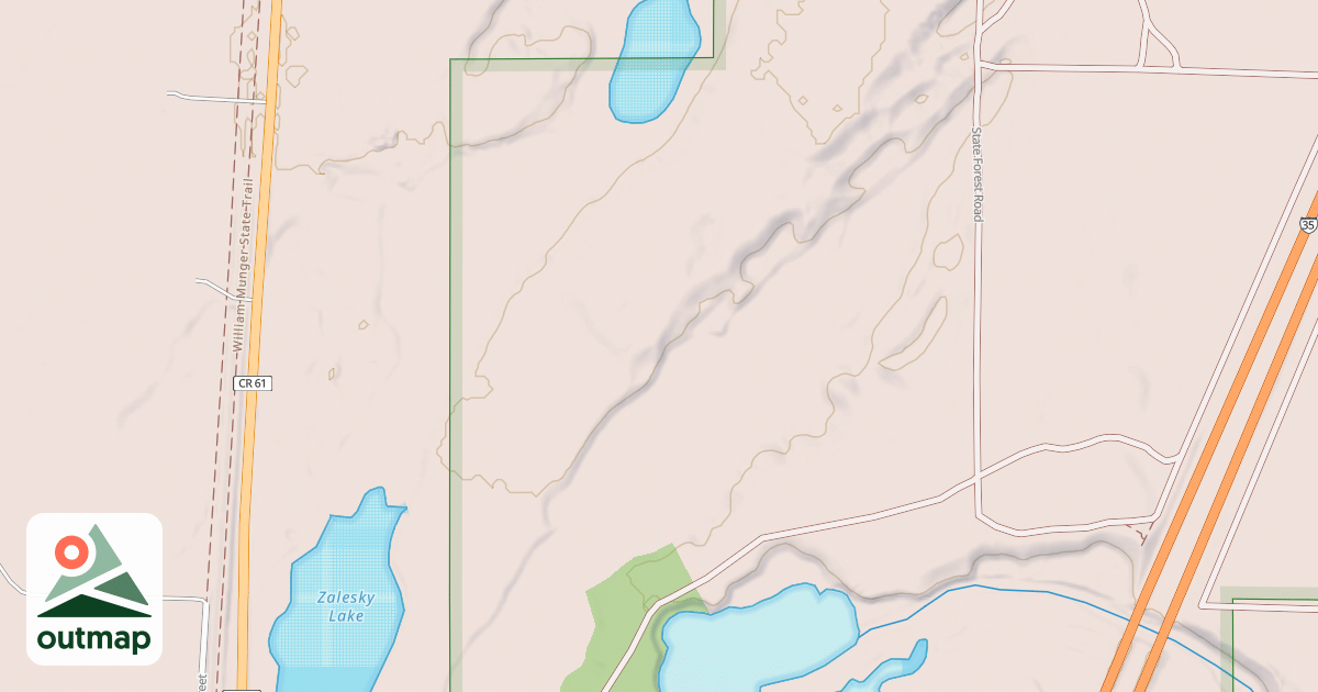 Map of General C.C. Andrews State Forest Trails