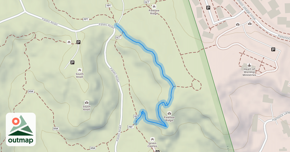 Map of Pawnee Ridge Trail