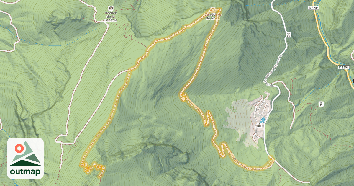 Map of Crête des Charmilles — Chartreuse de Curière
