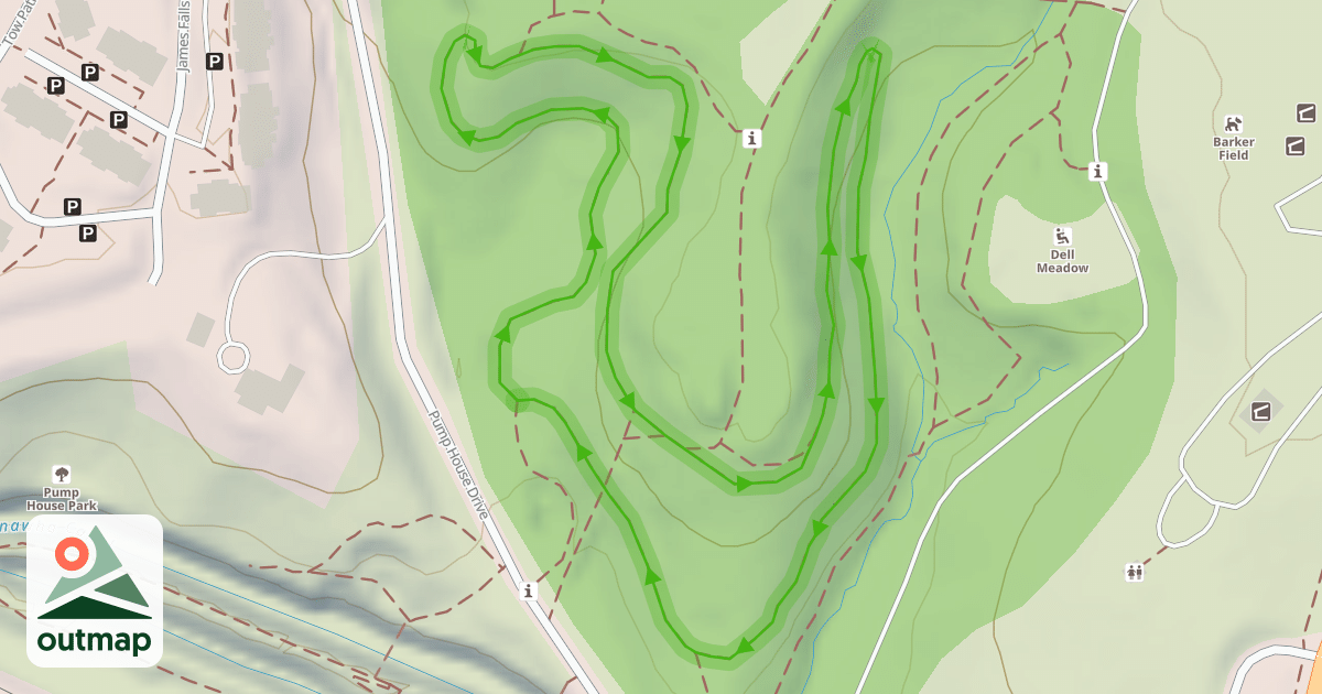 Map of Dogwood Dell bike trail