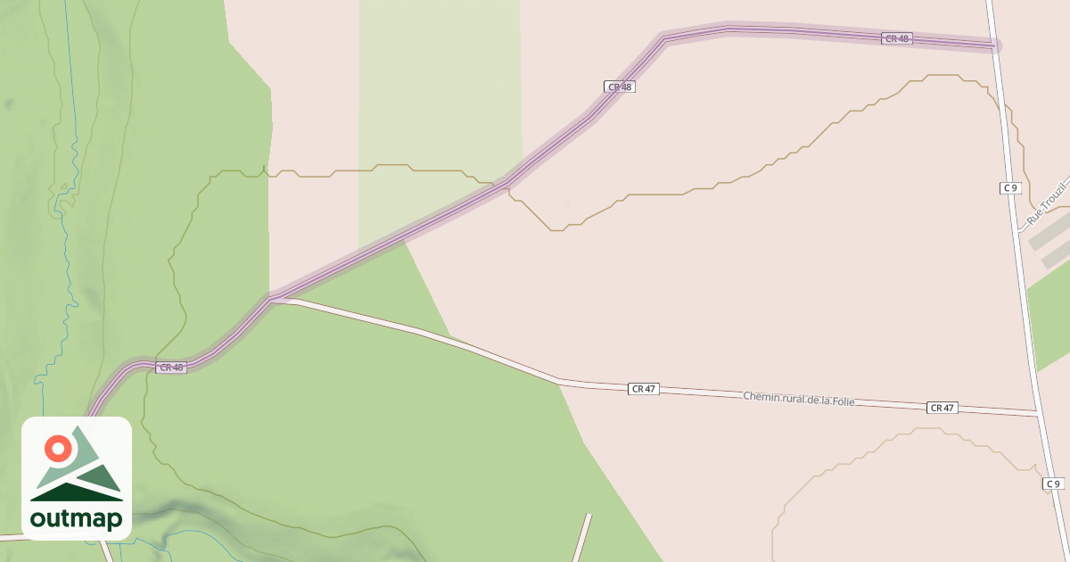 Map of Chemin rural de Montoussant à Souvigny-de-Touraine