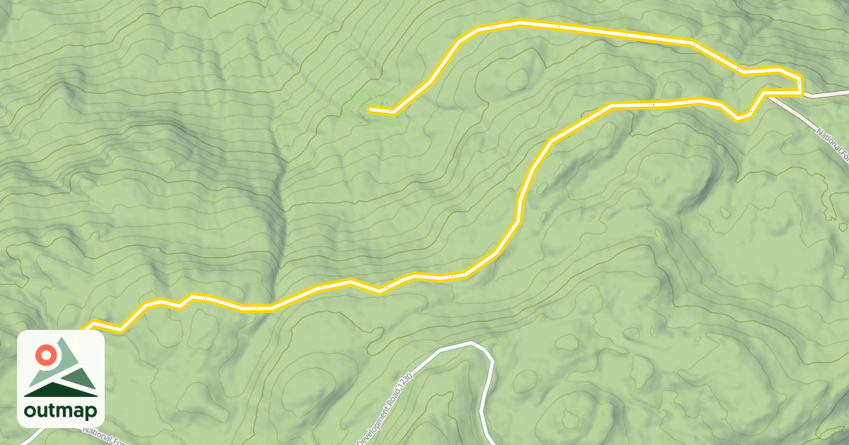 Map of National Forest Development Road 1233