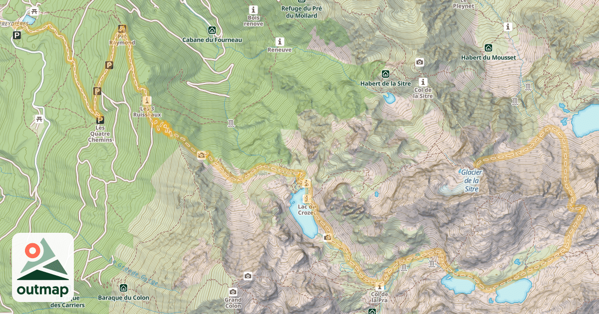Map of Col des Lances — Freydières