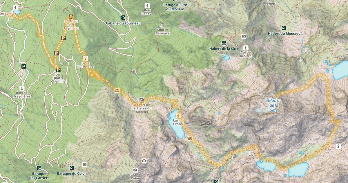 Map preview of Col des Lances — Freydières