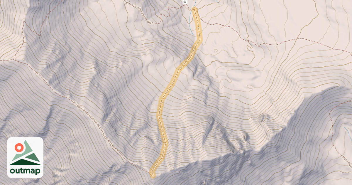 Map of Missouri Mountain Northface Couloirs (snow)