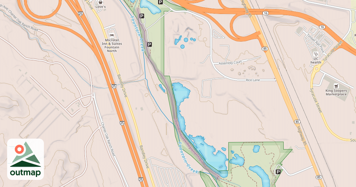 Map of Fountain Creek Regional Trail