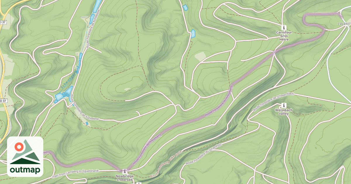 Map of Route Forestière du Kreuzberg