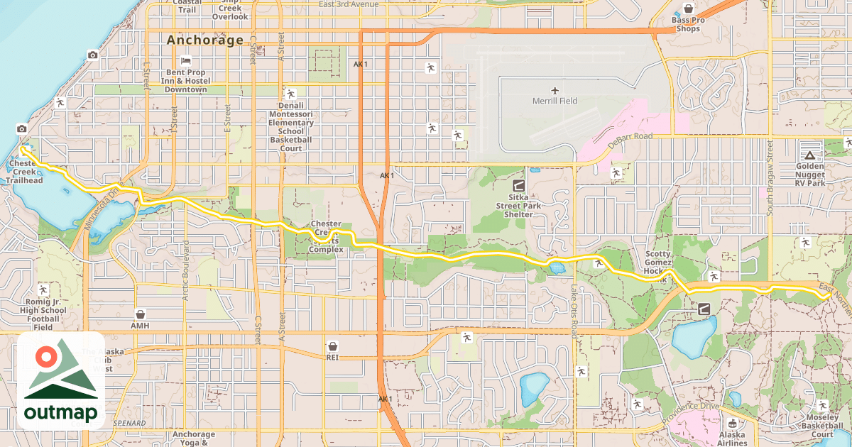Map of Chester Creek Trail