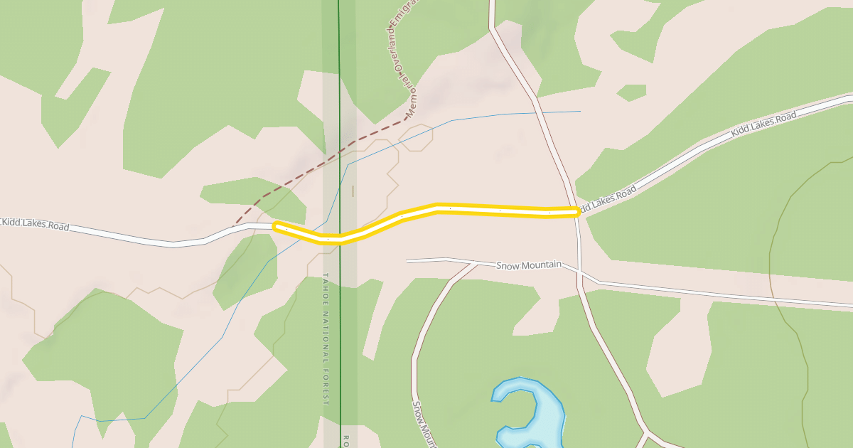 Map preview of Kidd Lakes Road