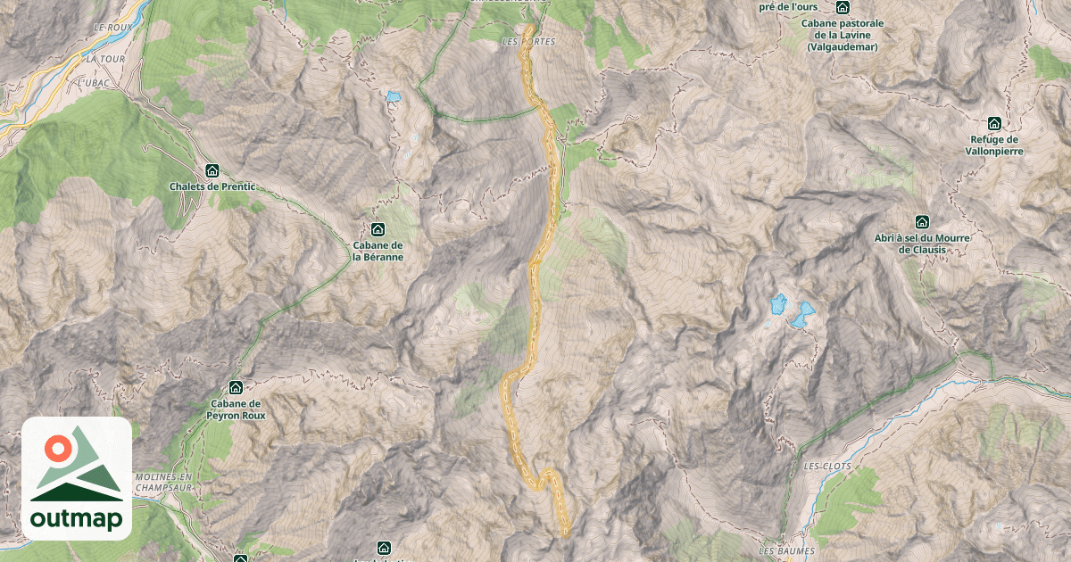 Map of Col de Mal Cros — Les Portes