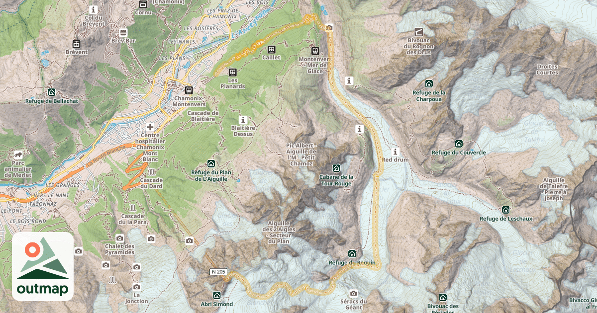 Map of Chamonix — Aiguille du Midi