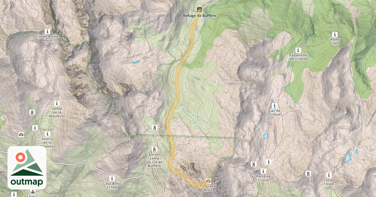 Map of Le Grand Area — Refuge de la Buffère