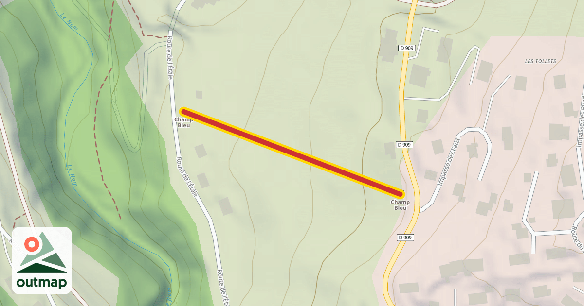 Map of Champ Bleu