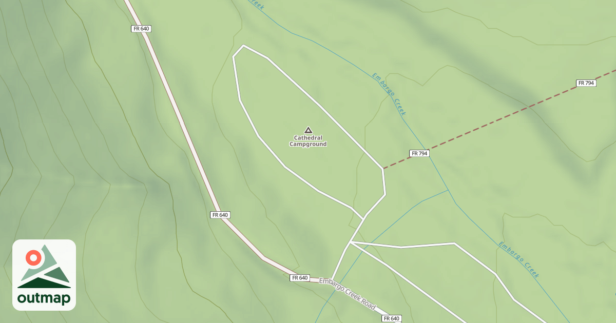 Map of CATHEDRAL ROCK CG