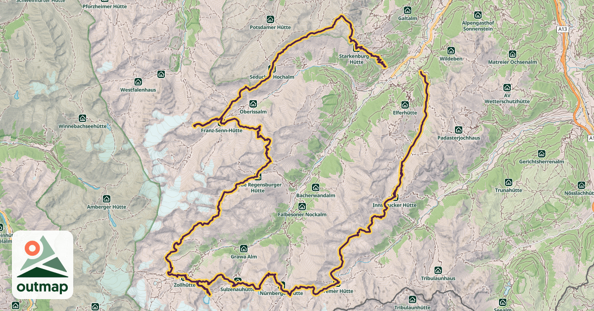 Map of Stubai High Trail