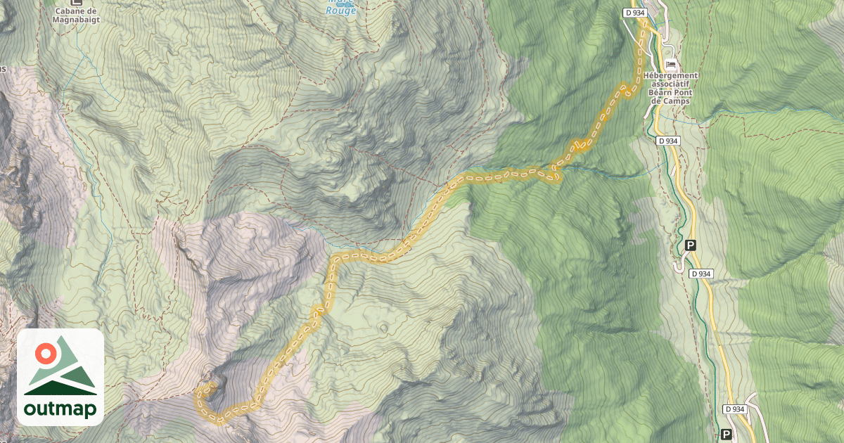 Map of Pic Saoubiste — Pont de Camps
