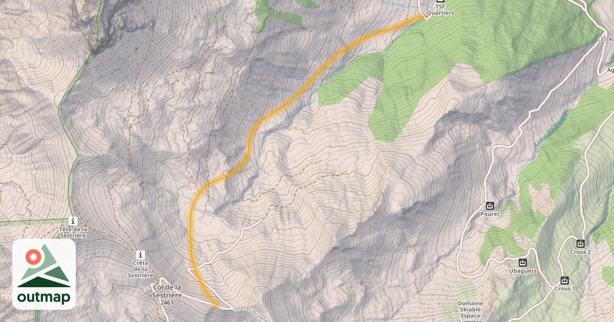 Map of Vallon de Seregnier Hors Piste
