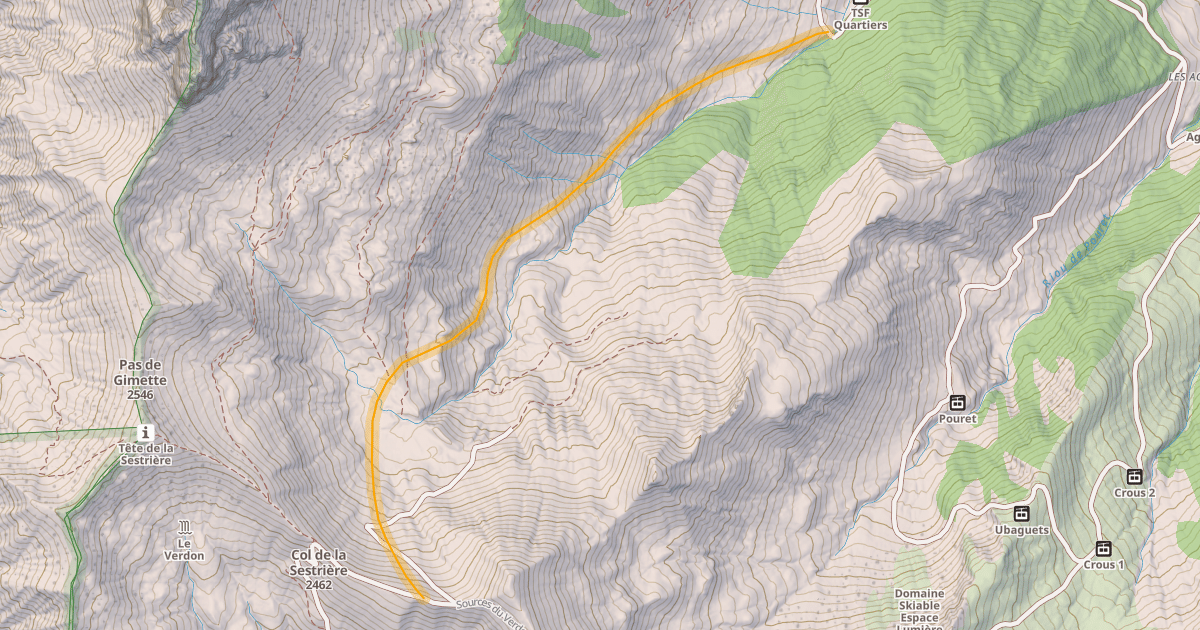 Map preview of Vallon de Seregnier Hors Piste