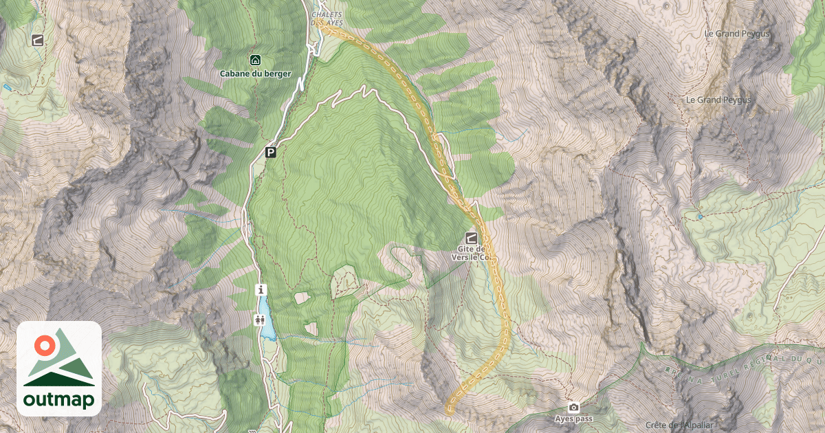 Map of Col de l'Alp — Les Ayes