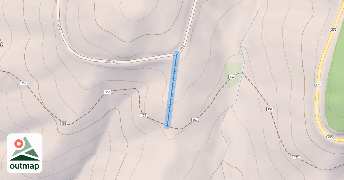Map of Pacheco Canyon Shortcut