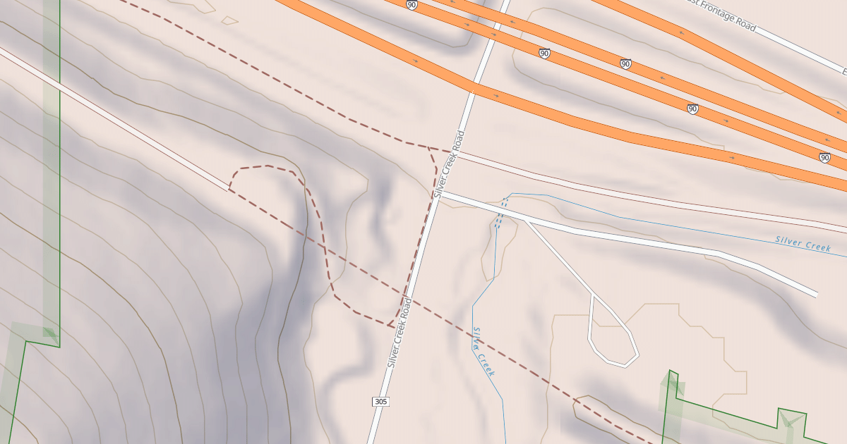 Map preview of Silver/dominion Creek