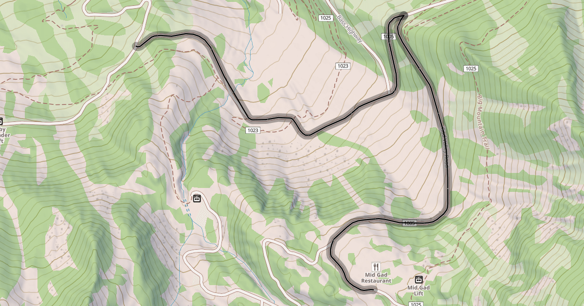 Map preview of Gad Valley Road