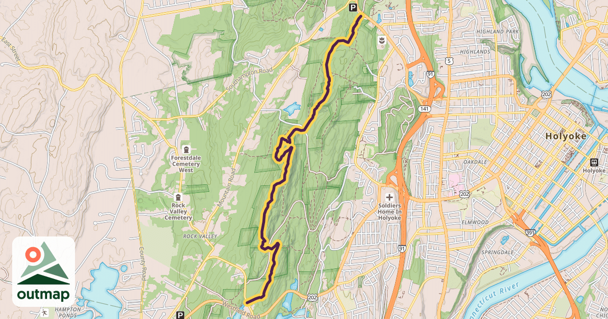 Map of Monadnock-Metacomet M&M Trail