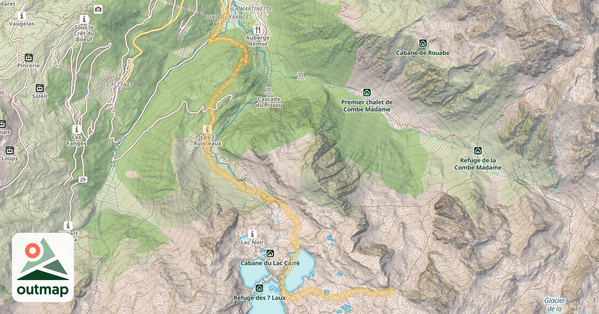 Map of Col de Mouchillon — Le Fond de France
