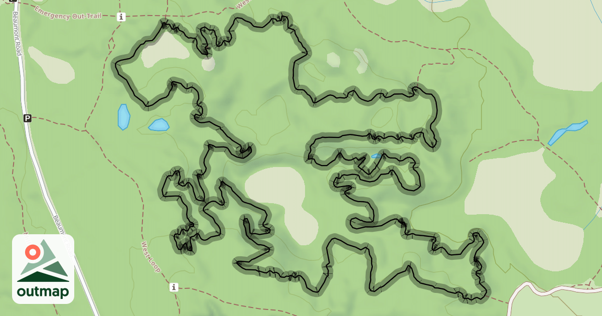 Map of Highland Mountain Bike Trails - C Loop