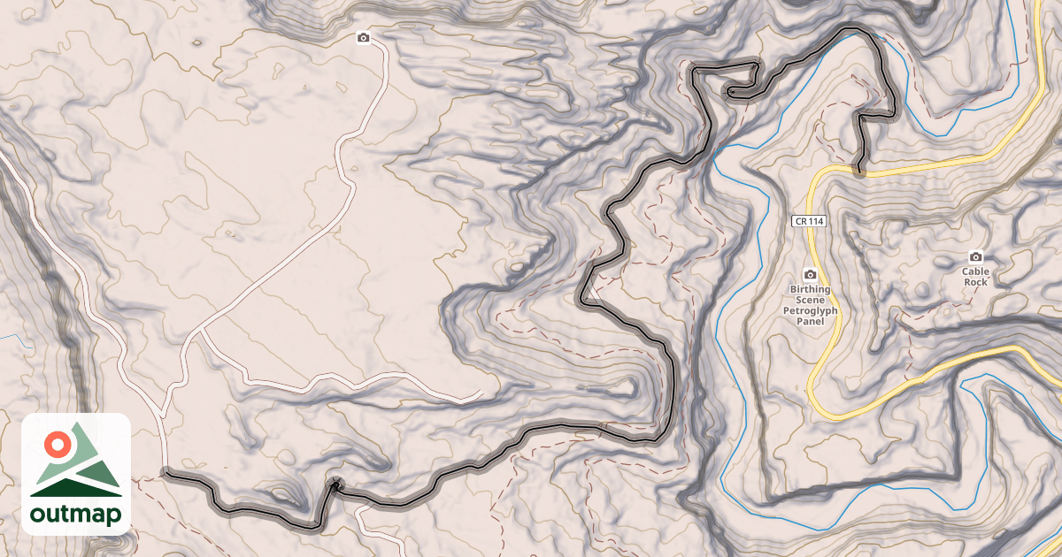 Map of Cliff Hanger Trail
