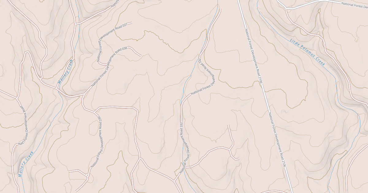 Map preview of USFS National Forest System Roads {020A5A65-2482-4767-81BF-094408603BDD}