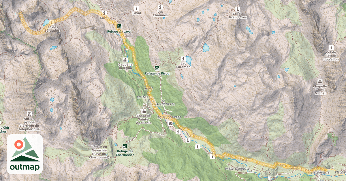 Map of Col des Moutouze — Névache