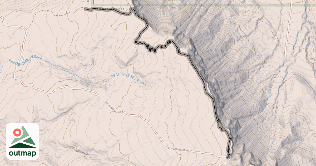 Map of Fisher Mesa Trail