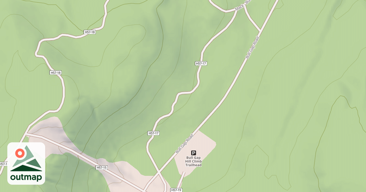 Map of BULL GAP HCA ACCESS TRAIL