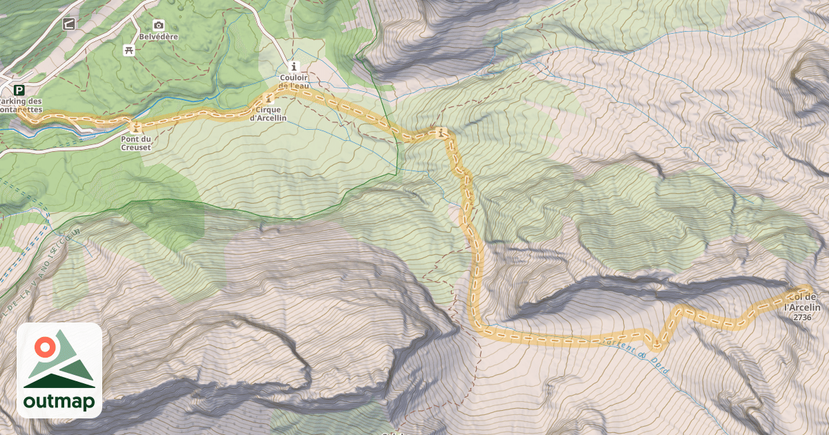 Map of Col de l'Arcelin — Pralognan