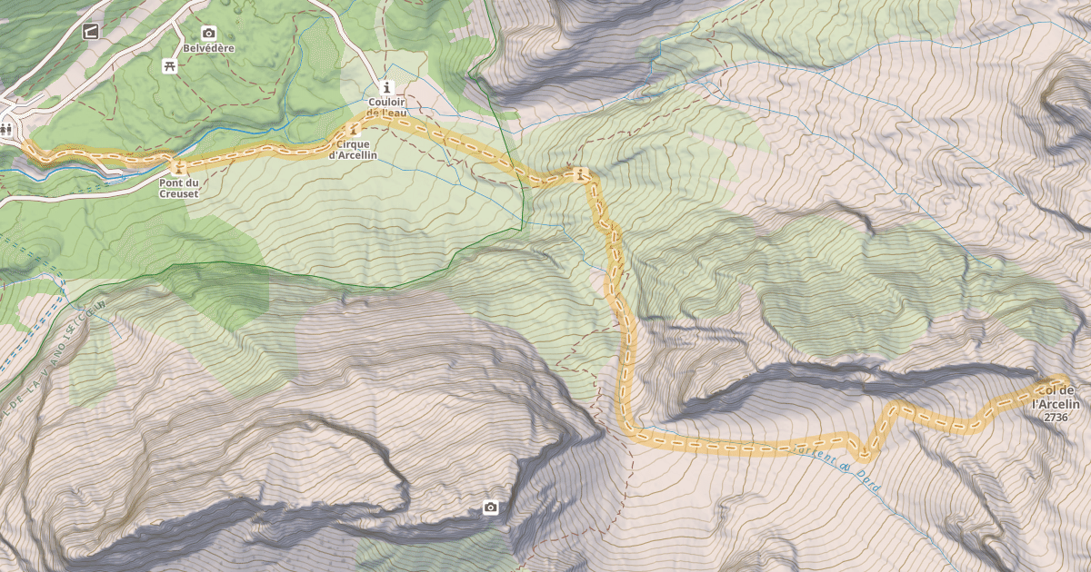 Map preview of Col de l'Arcelin — Pralognan