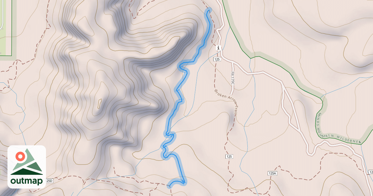 Map of Twin Buttes Trail