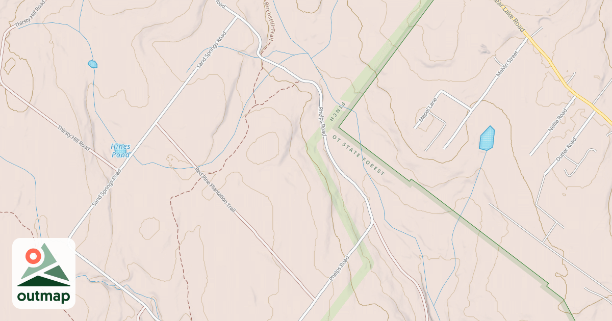 Map of Pinchot State Forest - Thornhurst Snowmobile Trails